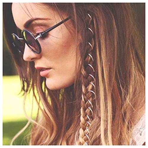 Dervivea Vintage Kreis Dreadlocks Ringe Silber Kreis Haarschleifen Clips Boho Kleine Zopf Ringe Minimalistische Dreadlocks Haarringe Dekoratives Haarzubehör Für Frauen Und Mädchen Kopfschmuck von Dervivea