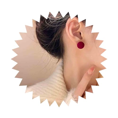 Dervivea Vintage Rote Samtkugel Ohrringe Kleine Rote Kugel Ohrstecker Runde Samt Ohrringe Weihnachten Winter Ohrringe Schmuck Für Frauen Und Mädchen von Dervivea