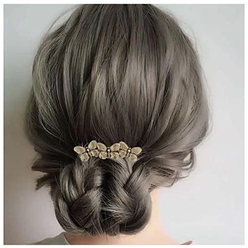 Dervivea Vintage Schmetterling Haarkamm Clip Gold Schmetterling Haar Seitenkamm Böhmen Gold Haarkämme Metall Haarkämme Haarspange Dekorativer Haarschmuck für Frauen und Mädchen Kopfschmuck von Dervivea