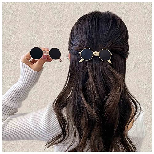 Dervivea Vintage Sonnenbrille Haarclip Pins Sonnenbrillenform Haarspange Gold Ponytail Halter Haarclips Metall Brille Haarnadeln Clip Niedlichen Haarschmuck Für Frauen Und Mädchen Kopfschmuck von Dervivea