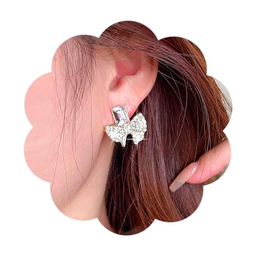 Dervivea Vintage Strass Schleife Ohrstecker Gold Kristall Schleife Ohrstecker Cz Bowknot Ohrringe Kristall Ohrstecker Schmuck Für Frauen Und Mädchen von Dervivea