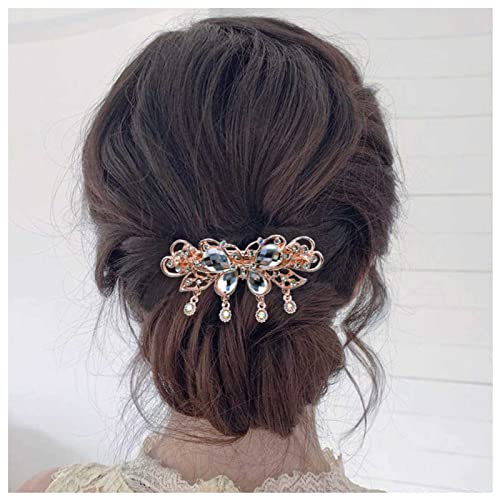 Dervivea Weiß Kristall Schmetterling Haarspange Haarnadel Strass Hochzeit Haarspangen Haarspange Vintage Cz Kopfspange Haarspange Glänzende Braut Haarspangen Haarschmuck für Frauen und Mädchen von Dervivea