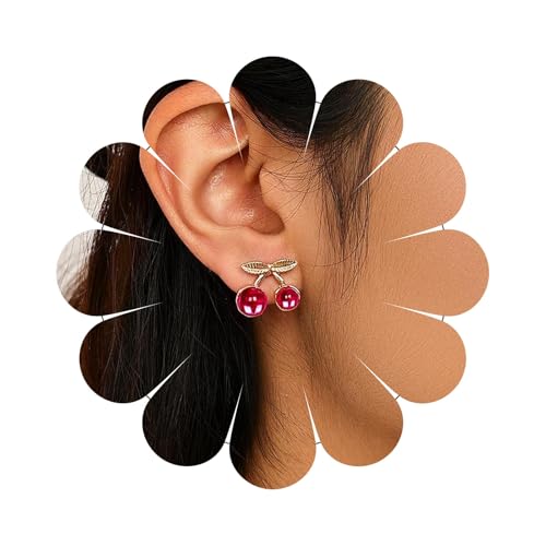 Dervivea Zierliche Frucht Ohrstecker Rose Rot Zc Kirsch Ohrringe Kirschform Ohrstecker Winzige Runde Perlen Fröhliche Ohrringe Schmuck Für Frauen Dervivea Zierliche Frucht Ohrstecker Rose Rot Zc Kirsch Ohrringe Kirschform Ohrstecker Winzige Runde Perlen Fröhliche Ohrringe Schmuck Für Frauen von Dervivea