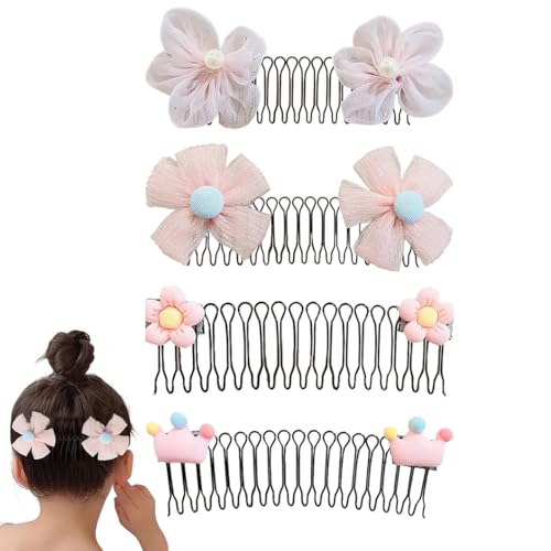 4 Stück Haar-Fixierkamm in U-Form – unsichtbarer Fransenkamm – gebogene Pinzette – für Kämme, Haarnadeln, Mini-Haarstyling-Werkzeug für Mädchen von Derwrtup
