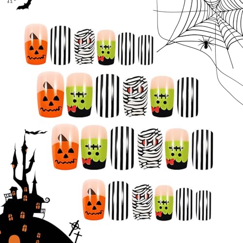 Aufkleber Nägel Halloween - Nagelfolie Blatt - Nagelsticker Selbstklebend Halloween - Nagelaufkleber Selbstklebend | Für Frauen Mädchen Nail Arts Salon Home von Derwrtup