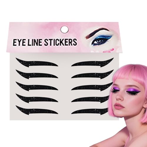 Derwrtup Augen Make Up Pflaster - Selbstklebende Permanent Make-up Patches | Tragbarer Lidschatten Aufkleber Für Reise Und Bühne 10 Stück Wasserfester Eyeliner Streifen von Derwrtup