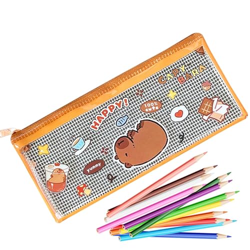 Derwrtup Capybara Federmäppchen, Federmäppchen Capybara | Transparentes Federmäppchen mit Reißverschluss - Tragbares, süßes Stifteetui für Schreibwaren, Federmäppchen mit breiter Öffnung, niedliche Derwrtup Capybara Federmäppchen, Federmäppchen Capybara | Transparentes Federmäppchen mit Reißverschluss - Tragbares, süßes Stifteetui für Schreibwaren, Federmäppchen mit breiter Öffnung, niedliche von Derwrtup