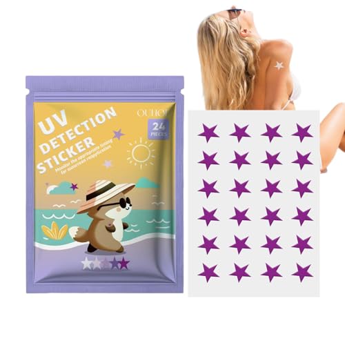 Derwrtup Erinnerung an Sonnenschutzpflaster, UV-Pflaster für Sonnenschutz - 5-Style-UV-Aufkleber mit SPF-Sensor,5er-Pack Sonnenschutz-Erinnerungsaufkleber, Sonnenpflaster zur Vorbeugung von von Derwrtup