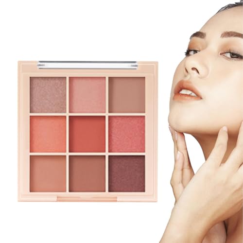 Derwrtup Lidschatten-Palette,9-Farben-Lidschatten-Palette - Schimmernde Glitzer-Make-up-Palette, Lidschatten-Make-up-Palette für Frauen und Mädchen von Derwrtup