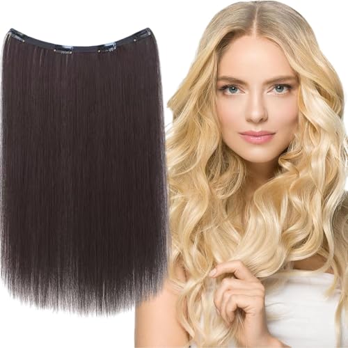 Derwrtup Menschliche Haarverlängerungen Clip Ins, Clip in Haarverlängerungen | Natural aussehende Haarverlängerungen - 20 Zoll langes, gerade Haarstück für Frauen Mädchen, stilvolle unsichtbare von Derwrtup