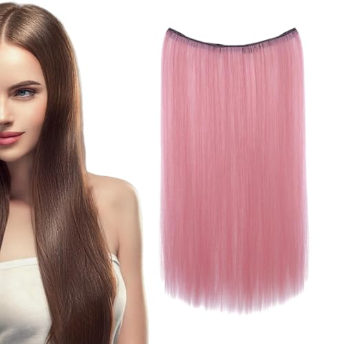 Derwrtup Menschlicher Haarclip in Erweiterungen, menschliche Haarverlängerungen Clip Ins,Natural aussehende Haarverlängerungen | 20 Zoll langes, gerade Haarstück für Frauen Mädchen, stilvolle von Derwrtup