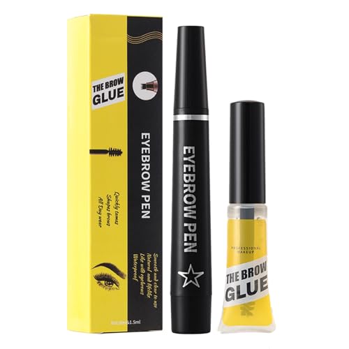 Derwrtup Microblading-Augenbrauenstift,Microblading-Augenbrauenstift,Wischfester Augenbrauenstift - Flüssiger Augenbrauen-Fixierstift mit 4 Zinken und Augenbrauengel für natürliche Augenbrauen von von Derwrtup
