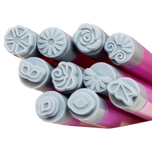Derwrtup Nageldesign-Stempel, Nagelstempelstift,Nagelstempelset Blumenschmetterlinge 10 Muster | Professionelles Maniküre-Nagelstempel-Werkzeug-Set für Zuhause, Salon, Frauen und Mädchen von Derwrtup