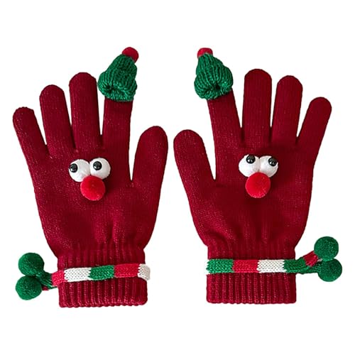 Derwrtup Warme Handschuhe für Damen,Damen Winterhandschuhe,Handschuhe mit Touchscreen-Fingern Weihnachtshandschuhe | Bequeme Touchscreen-Handschuhe, Vollfinger-Handschuhe für den täglichen von Derwrtup