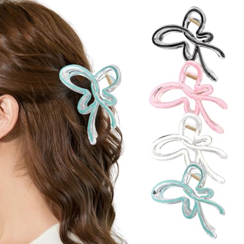 DeryArcle 4 Stück Schmetterling Haar Jaw Clips, starker Halt große Haarklammer, Rutschfestes mädchen claw clip,niedliche Haarspangen für Frauen Mädchen Damen von DeryArcle