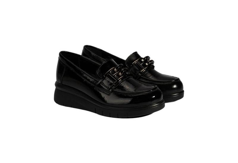 Desa Damen-Lederpantoletten – Runde Zehenpartie, flacher Absatz, leicht an Loafer von Desa