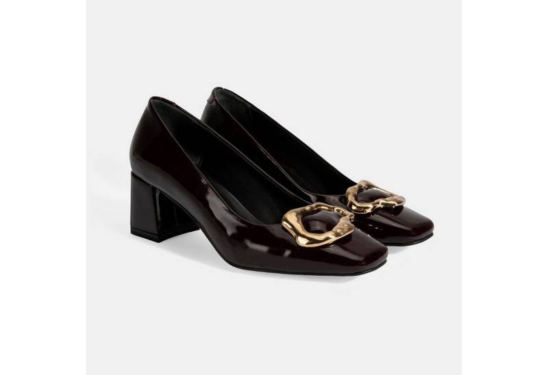 Desa DESA Damen-Lederpantoletten, Blockabsatz, Herbst/Winter, atmungsaktiv, Loafer von Desa