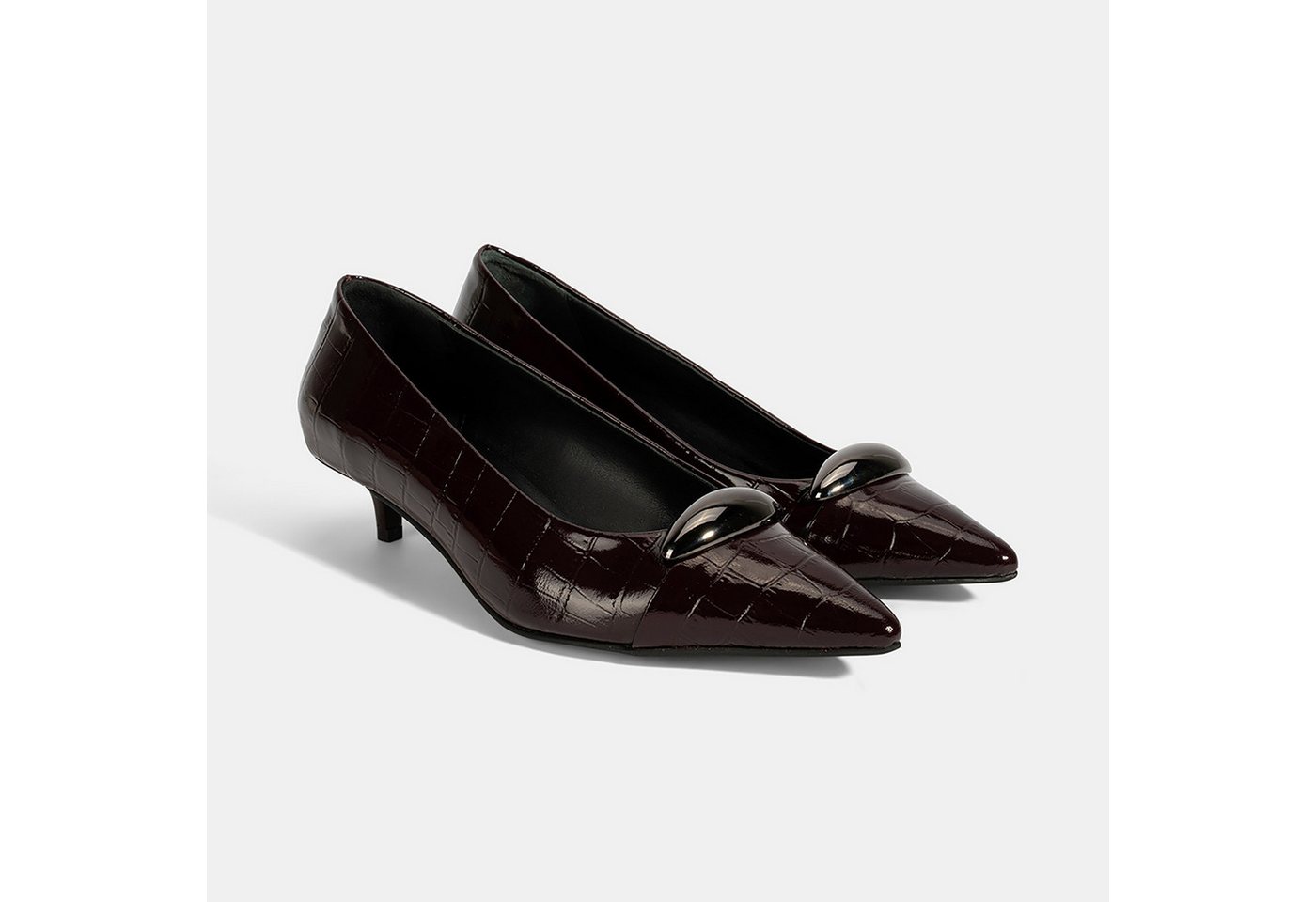 Desa Damen-Slipper – Obermaterial aus Leder, Stilettoabsatz, spitze Zehenp Loafer von Desa