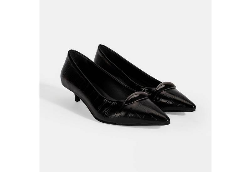 Desa Damen-Slipper – Obermaterial aus Leder, Stilettoabsatz, spitze Zehenp Loafer von Desa