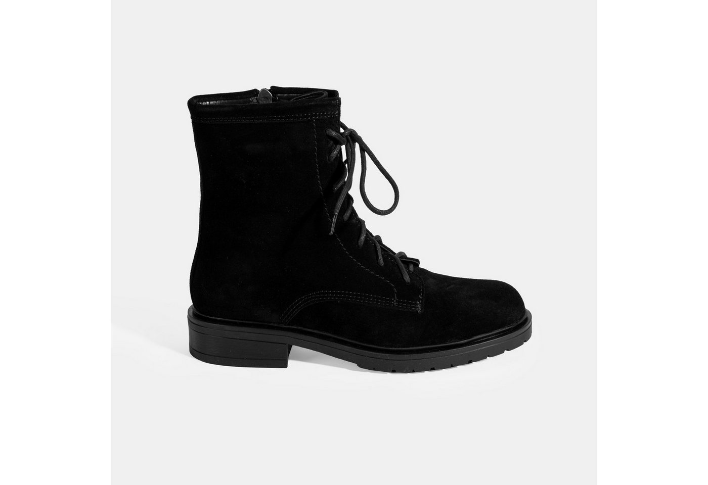 Desa DESA Damen-Lederstiefel, runde Zehenpartie, knöchelhoch, Schnürung, fl Stiefel von Desa