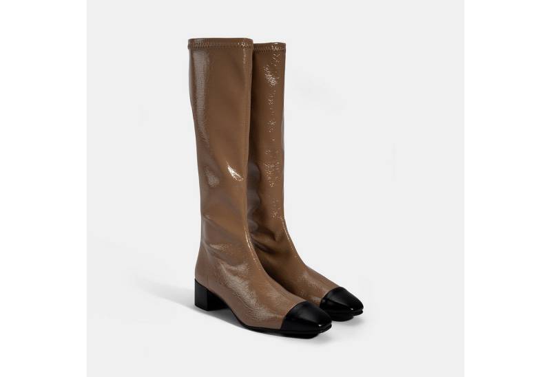 Desa DESA Damen-Overknee-Stiefel für Herbst und Winter, mittelhoher Blockab Stiefel von Desa
