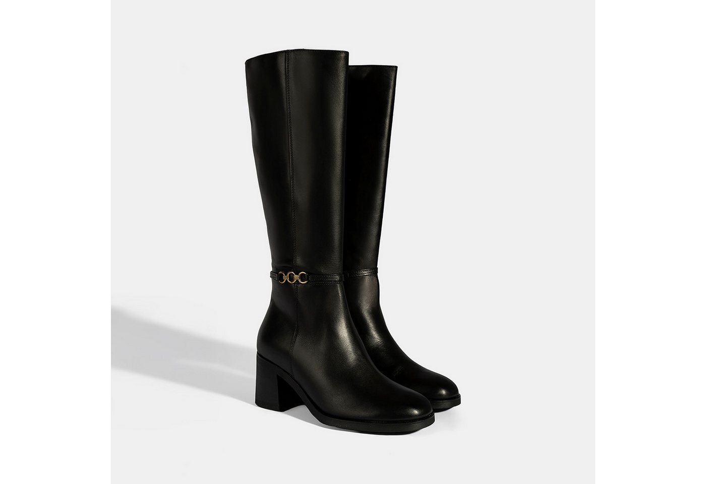 Desa DESA Damen-Overknee-Stiefel mit eckiger Zehenpartie und Blockabsatz fü Stiefel von Desa