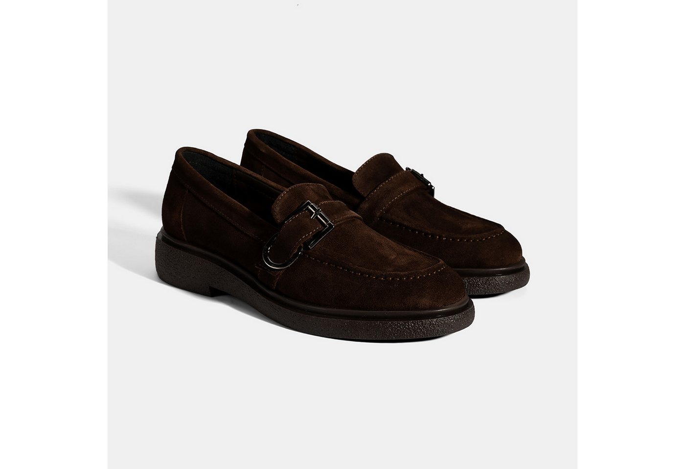 Desa Damen-Slipper – Obermaterial aus Wildleder, Schlupfschuh, flacher Abs Loafer von Desa