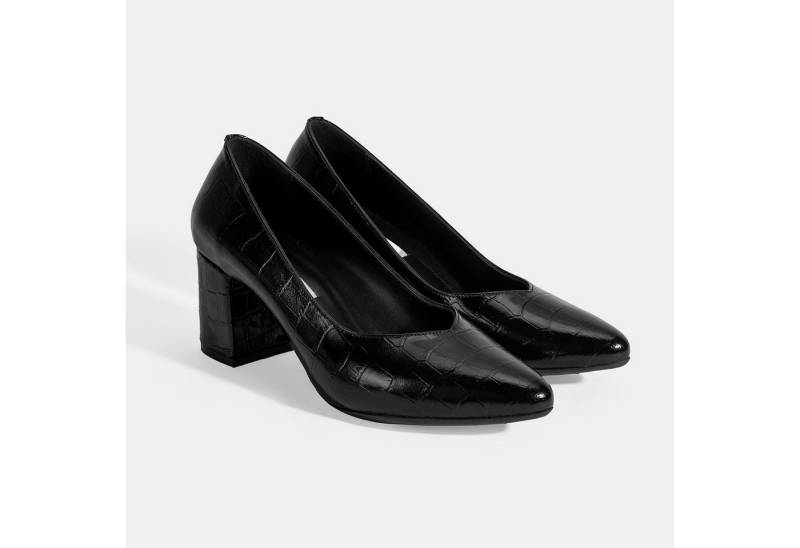 Desa Damen-Slipper – Obermaterial aus Leder, zum Hineinschlüpfen, Blockabs Loafer von Desa