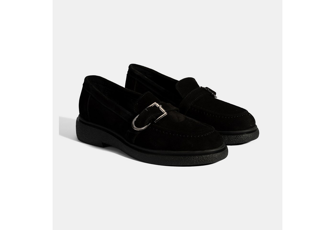 Desa Damen-Slipper – Obermaterial aus Wildleder, Schlupfschuh, flacher Abs Loafer von Desa