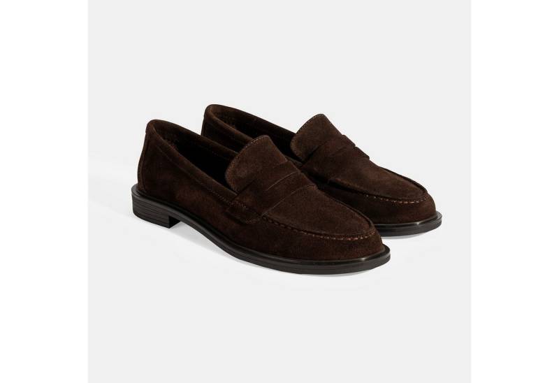 Desa DESA Damen-Slipper aus Leder – Atmungsaktive, runde Ballerinas für Her Loafer von Desa