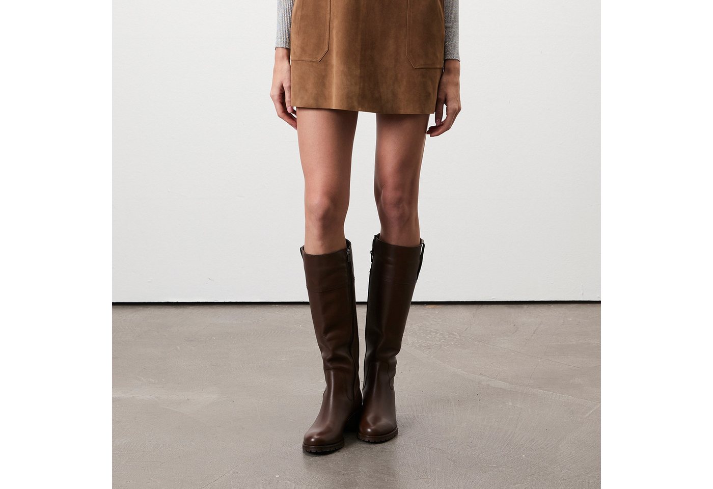 Desa Damen-Lederstiefel – 5,5 cm Absatz, zum Hineinschlüpfen, atmungsaktiv Stiefel von Desa