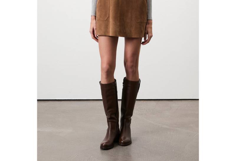 Desa Damen-Lederstiefel – 5,5 cm Absatz, zum Hineinschlüpfen, atmungsaktiv Stiefel von Desa