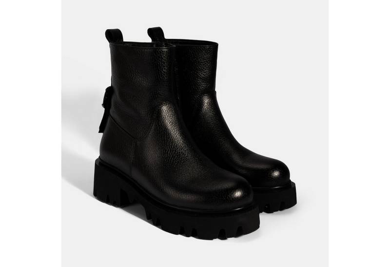 Desa Desa Damenstiefel – Obermaterial aus Leder, Reißverschluss, flacher Ab Stiefel von Desa