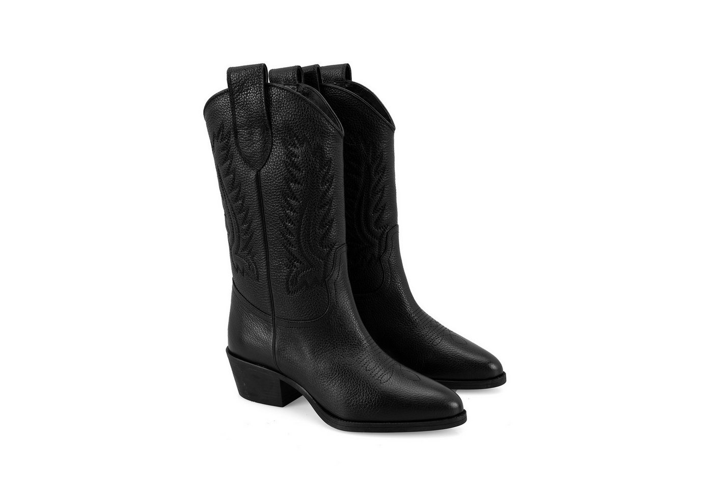 Desa Damen-Lederstiefel – 5 cm Absatz, zum Hineinschlüpfen, atmungsaktiv Stiefel von Desa