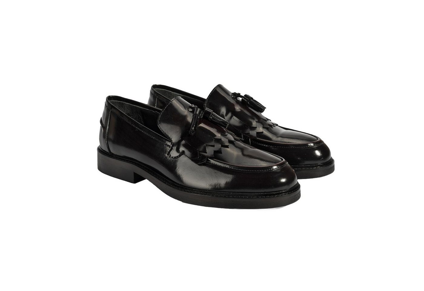 Desa Herren-Lederslipper – Runde Zehenpartie, flacher Absatz, atmungsaktiv Loafer von Desa