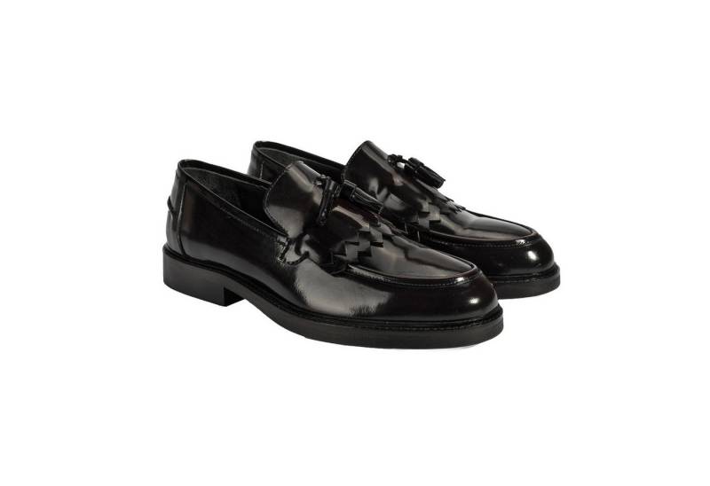 Desa Herren-Lederslipper – Runde Zehenpartie, flacher Absatz, atmungsaktiv Loafer von Desa