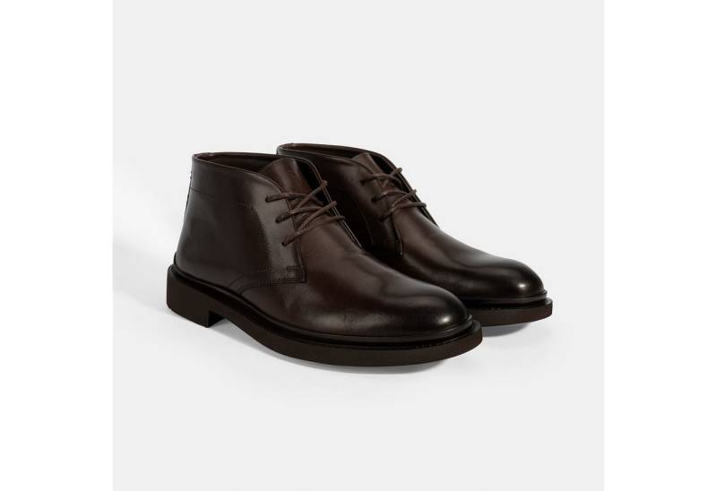 Desa DESA Herren-Lederstiefel, atmungsaktiv, flache Sohle, zum Hineinschlüp Stiefel von Desa