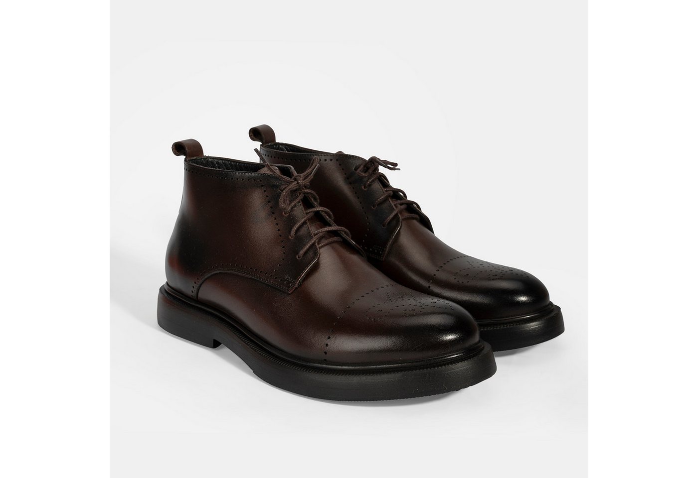 Desa DESA Herren-Lederstiefel, atmungsaktive Stiefeletten mit runder Zehenp Stiefel von Desa