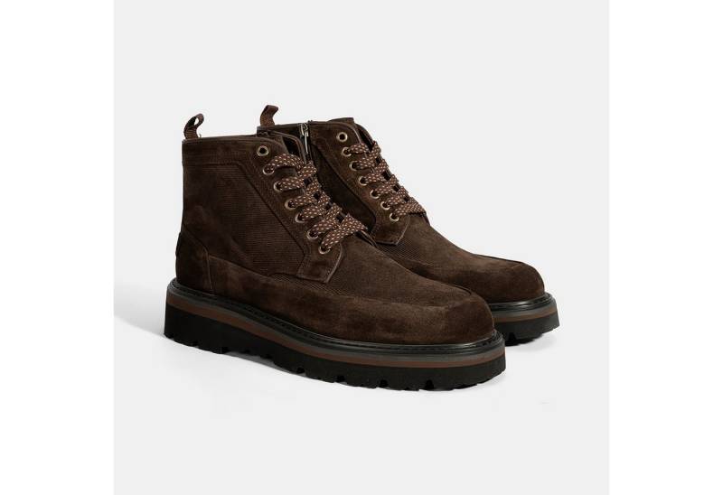 Desa DESA Herren-Lederstiefel – Atmungsaktiv, flacher Absatz, runde Zehenpa Stiefel von Desa