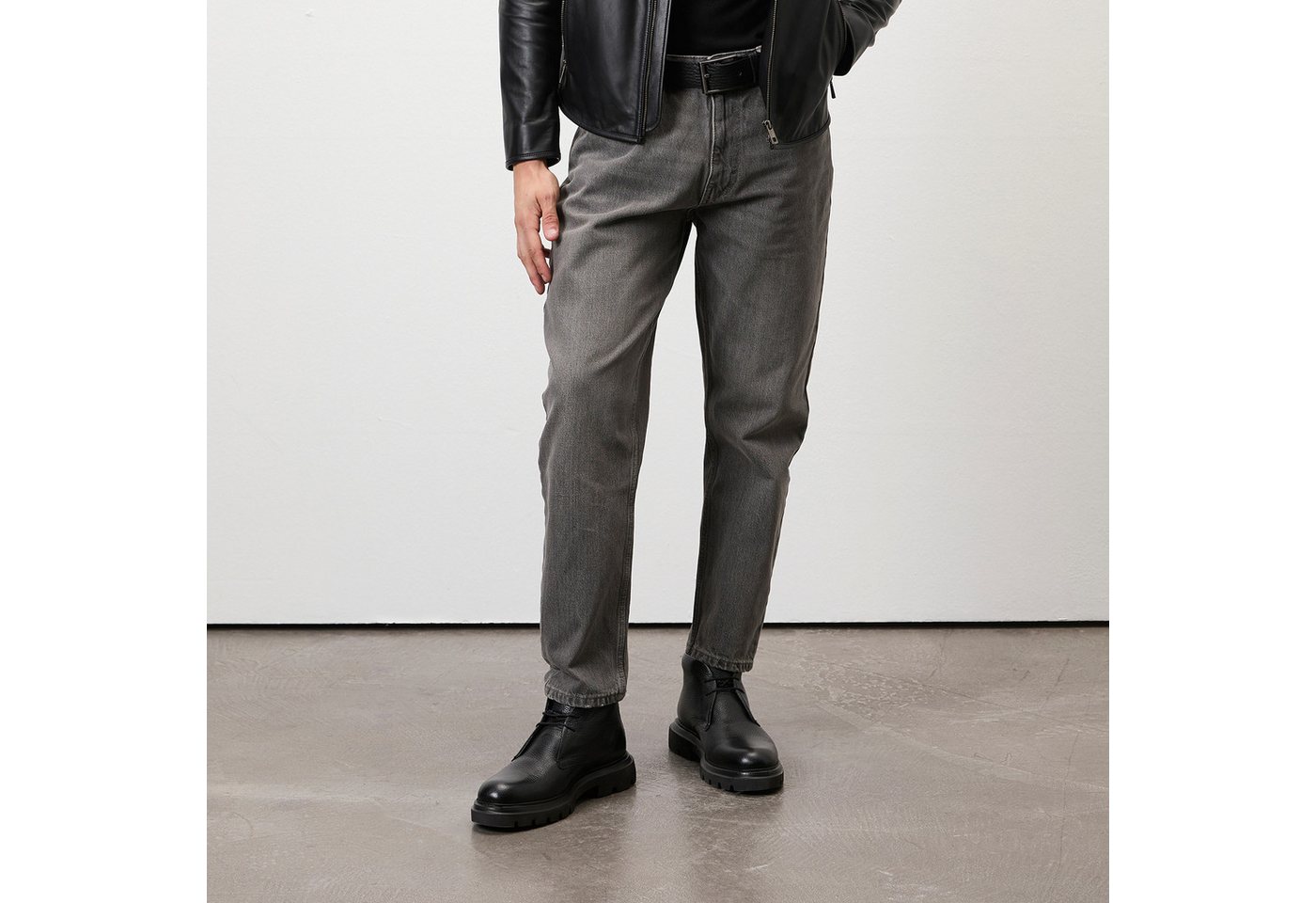 Desa Herren-Lederstiefel – 5 cm Absatz, zum Hineinschlüpfen, atmungsaktiv Stiefel von Desa