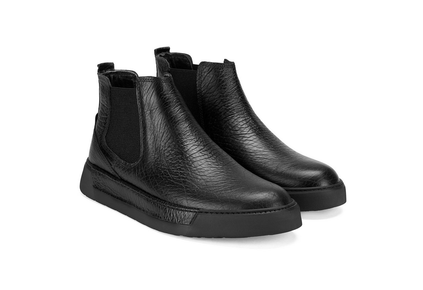 Desa Herren-Lederstiefel – 4 cm Absatz, zum Hineinschlüpfen, atmungsaktiv Stiefel von Desa