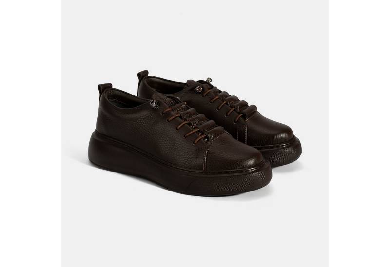 Desa Damen-Sneaker – Obermaterial aus Leder, Schnürung, flacher Absatz, at Sneaker von Desa