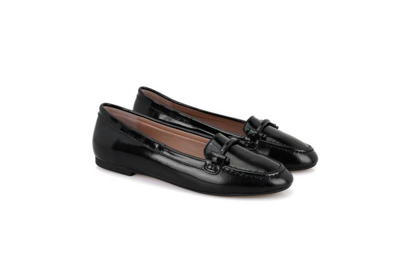 Desa Damen-Ballerinas aus Lackleder – Synthetiksohle, flacher Absatz Ballerina von Desa