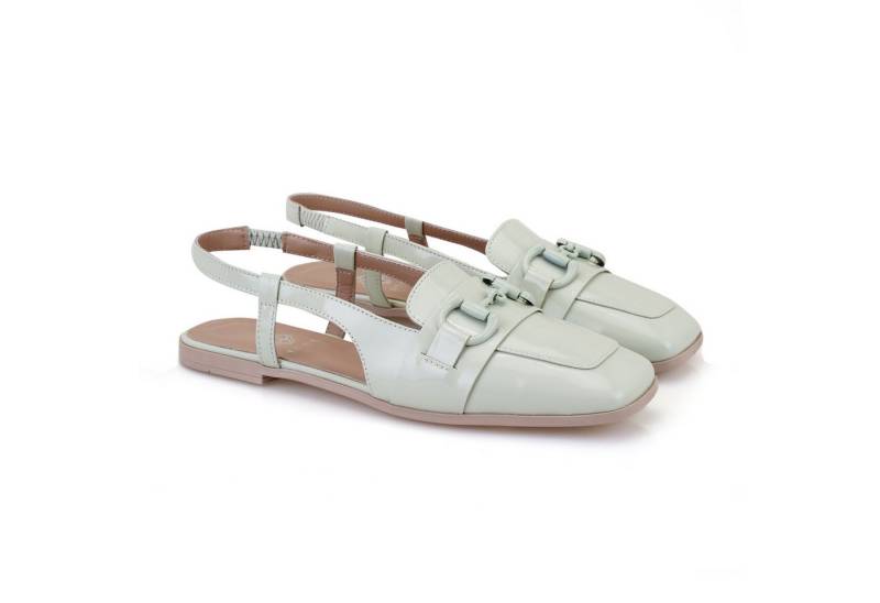 Desa Damen-Ballerinas aus Lackleder mit Fersenriemen – Synthetiksohle Pumps von Desa