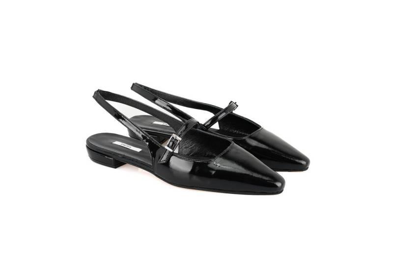 Desa Damen-Ballerinas aus Lackleder mit Fersenriemen – Synthetiksohle Pumps von Desa