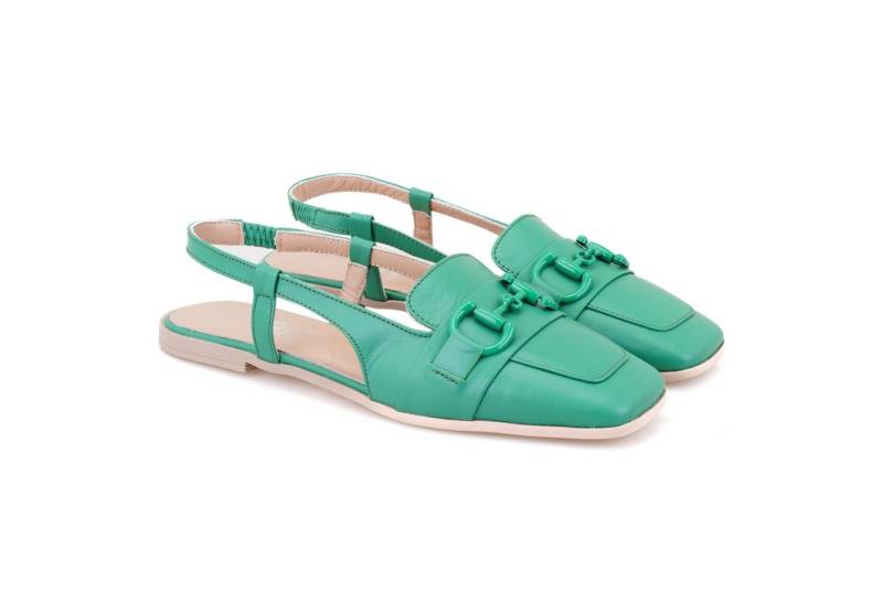 Desa Damen-Ballerinas aus Leder – Slingback, Gummisohle, flacher Absatz Pumps von Desa