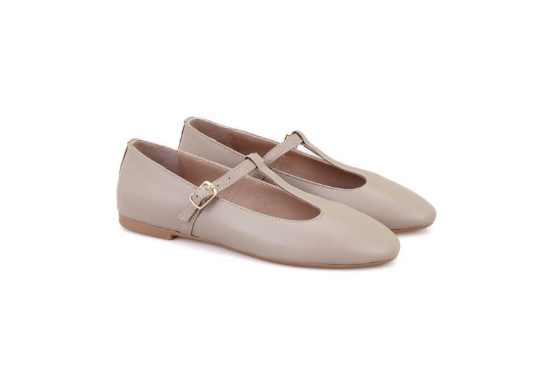 Desa Damen-Ballerinas aus Leder – Synthetiksohle, flacher Absatz, atmungsa Ballerina von Desa