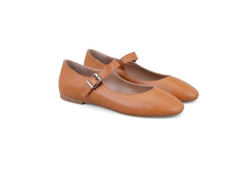 Desa Damen-Ballerinas aus Leder – Synthetiksohle, flacher Absatz, atmungsa Ballerina von Desa