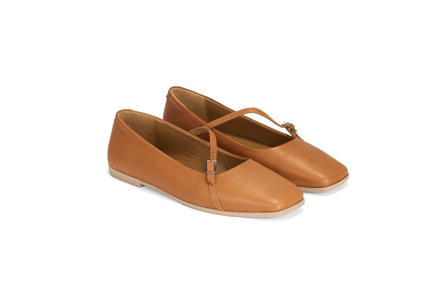 Desa Damen-Ballerinas aus Leder – Synthetiksohle, flacher Absatz, atmungsa Ballerina von Desa