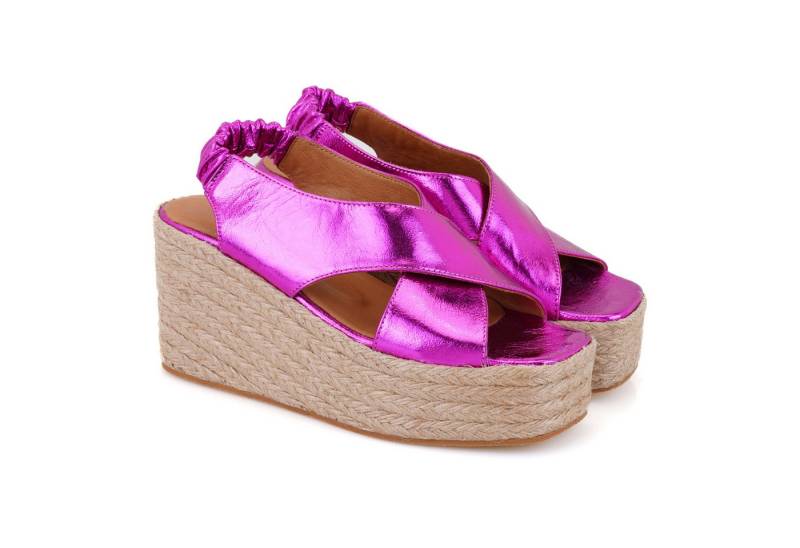 Desa Damen-Keilsandalen aus Leder – Synthetiksohle, atmungsaktiv Slipper von Desa